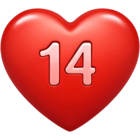 the number "14" in a red heart emoji