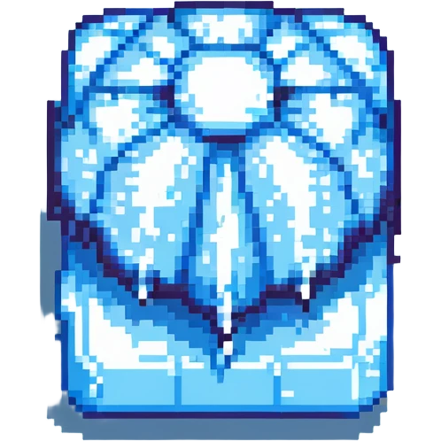 pixel art ice, small pixel blocks, retro video game style emoji