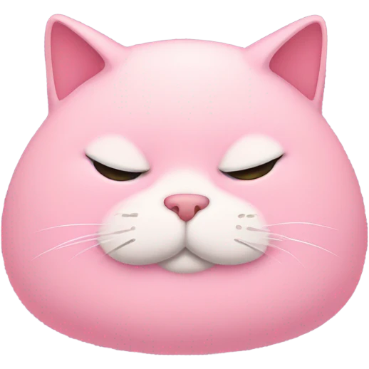 Fat pink cat emoji
