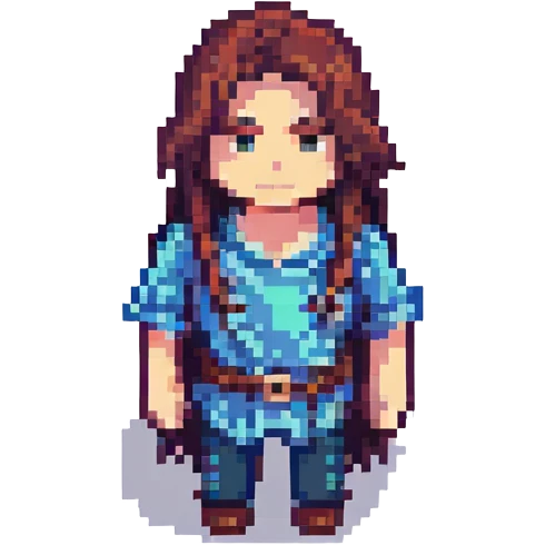 long hair guy, pixel art style emoji