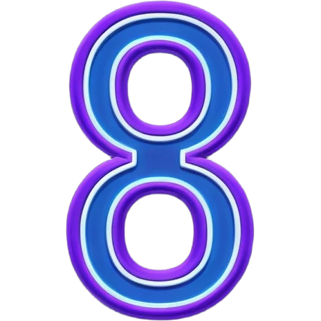 Neon sign in the form of numbers "18+" in dark purple and dark blue tones emoji