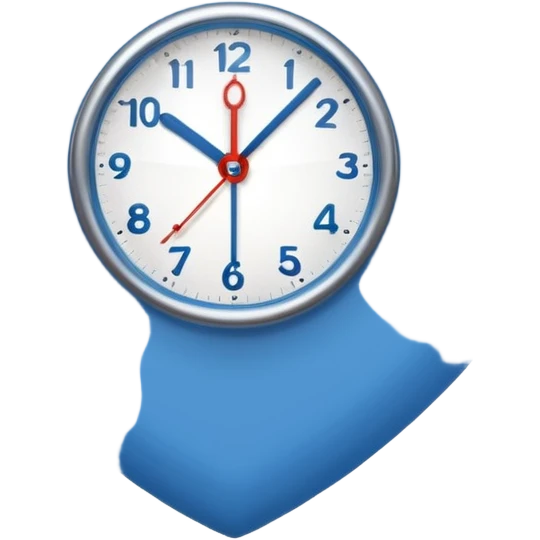 blue heart with a white clock emoji