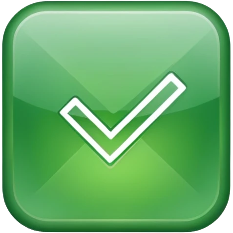 check mark button green square (ios style) emoji