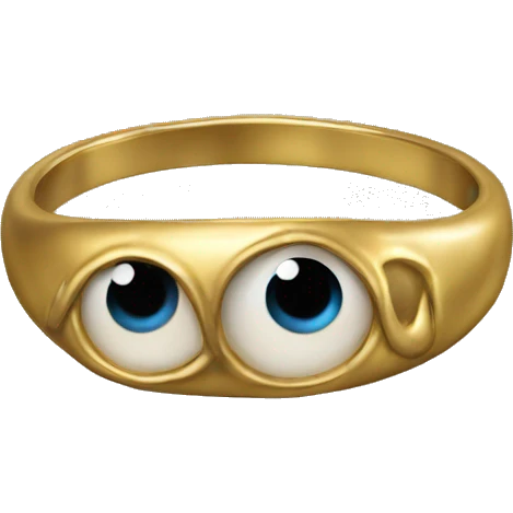 very thin gold ring studded with eyeballs emoji
