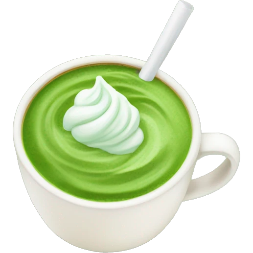 Iced matcha latte with no whipped topping  emoji