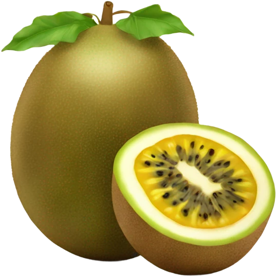 kiwi and passion fruit standing next to each other emoji