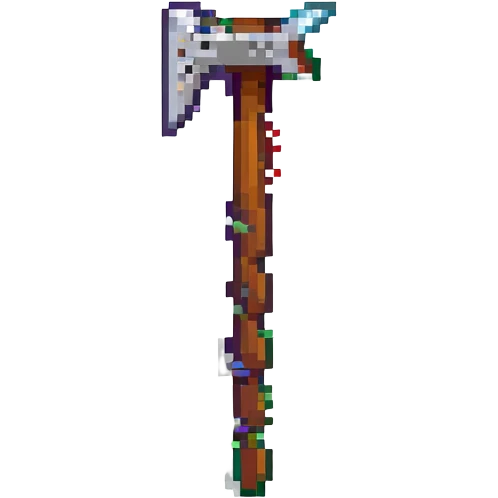 a pixel art pickaxe like in Minecraft game, isometric view emoji