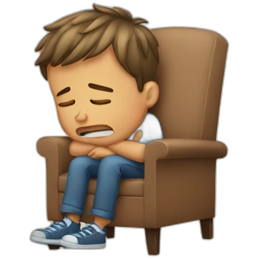 boy crying in chair emoji