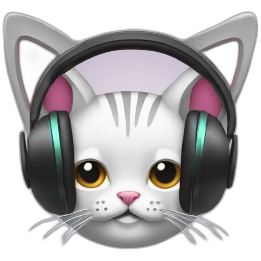 Headphone with cat ears dessus emoji