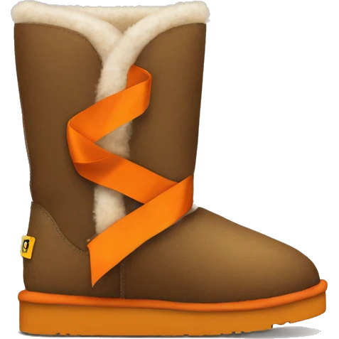 medium high uggs with orange ribbon emoji