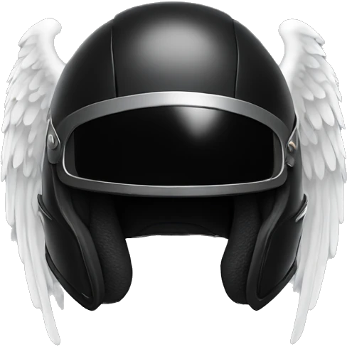 black moto helmet with wings emoji
