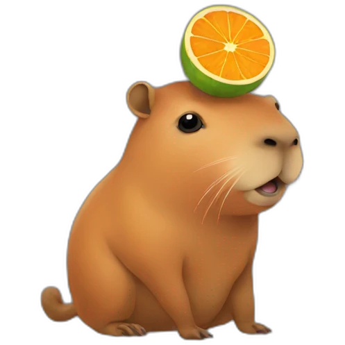 capybara with orange on head emoji