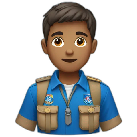 Scout boy with a blue scout shirt emoji