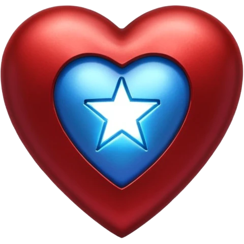 A red Iron Man heart with a glowing blue star in the center emoji