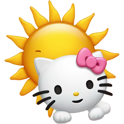 Sun and hello kitty emoji