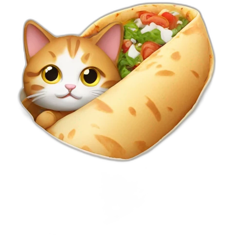 cat with burrito emoji