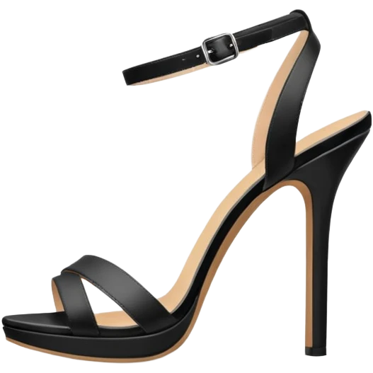 open toe black high heels fullopen sandals emoji