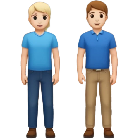 Only two grown characters + shop building emoji