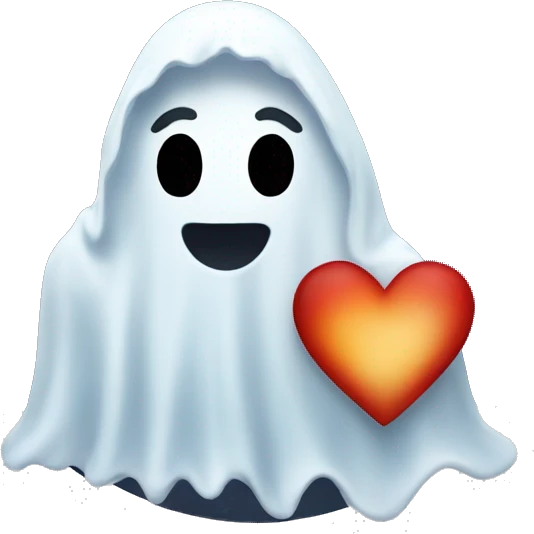 ghost with heart emoji