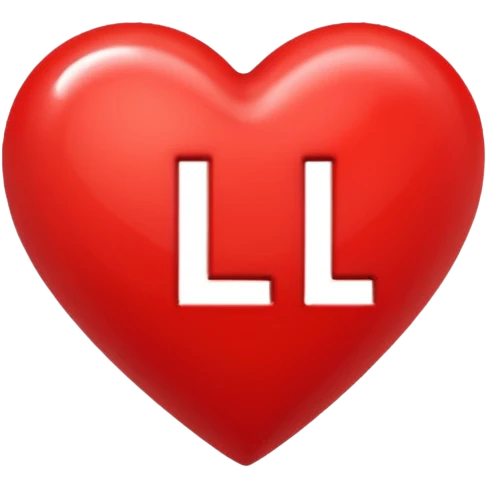 Make a red heart with the letter L inside emoji
