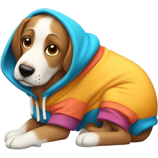 Dog wearing a hoodie  emoji
