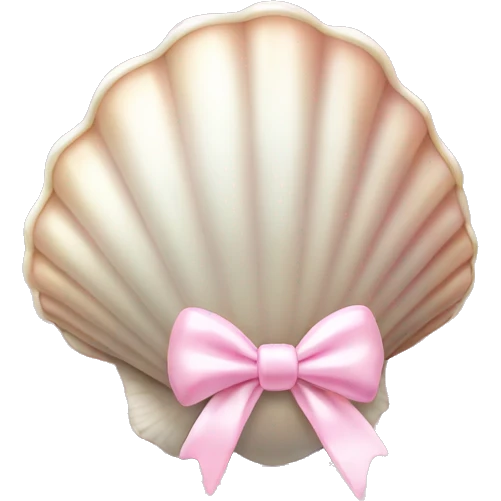 Pearl shell and light pink bow emoji