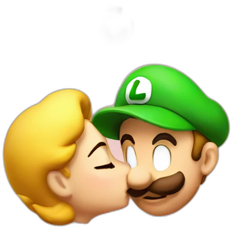 luigi-kissing-peach emoji