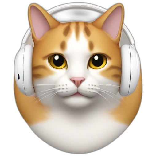 cat  airpods max on head emoji