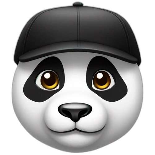 panda with a black baseball cap emoji