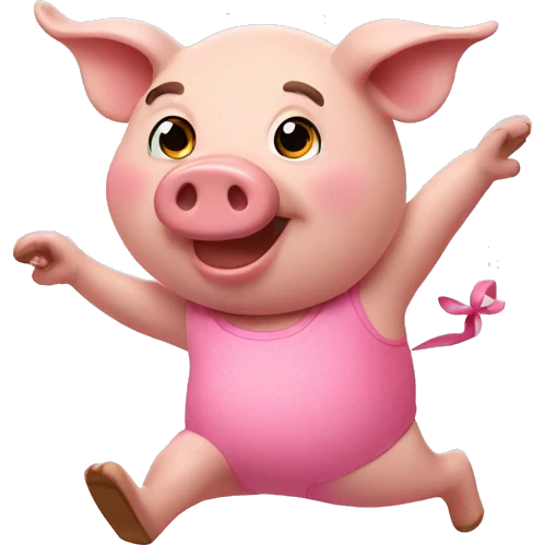 Dancing pig emoji