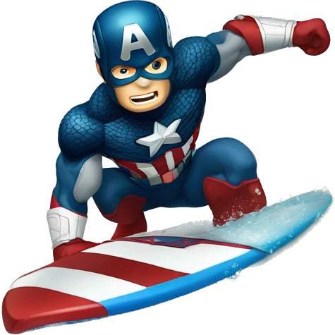 Capitan america surfeando emoji