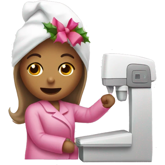 Getting a Mammogram at Christmas emoji