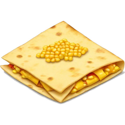 Folded tortilla with cheese and corn  emoji