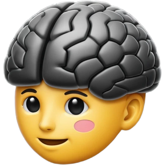   Create an emoji in which it is representing AI brain in black color professional and luxury brand type emoji