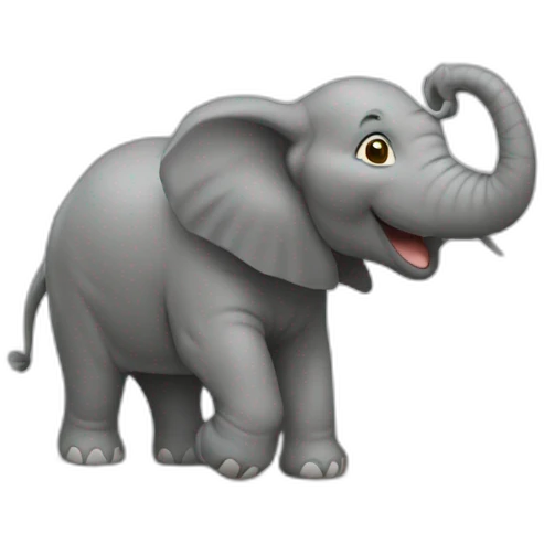 Un chat sur un éléphant emoji