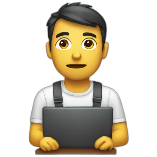 developer bored holding a keyboard emoji