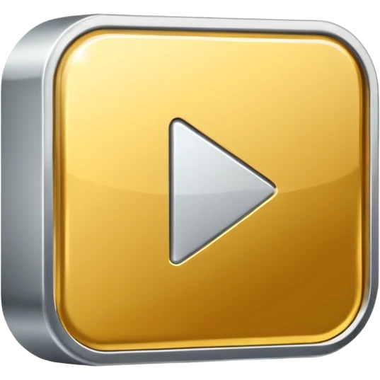 golden play button with silver edges emoji