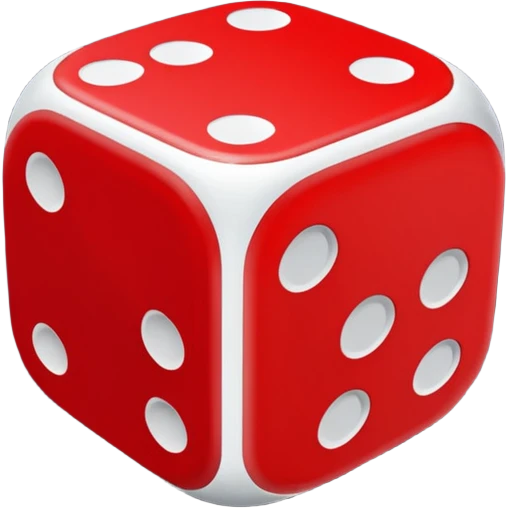 dice nero e rosso emoji