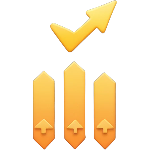 a start with percentage symbol and a trend arrow going up emoji