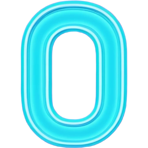 futuristic glowing neon “100” sign, purple and cyan glow, dark background emoji
