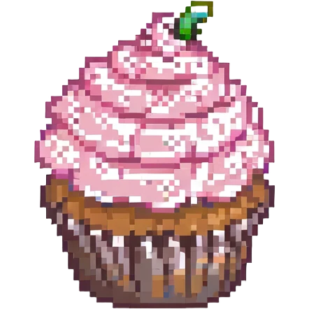 cupcake with pink icing emoji