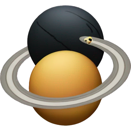 Pluto hugging Saturn emoji