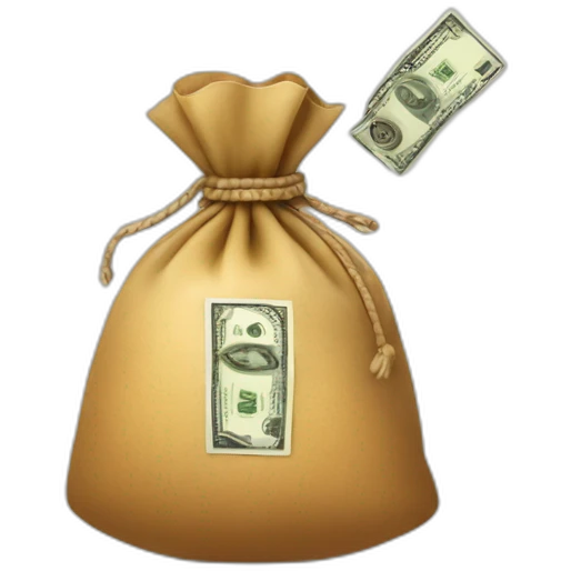 money bag with dollars around it emoji