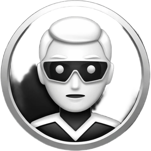 Administrator black white glowing logo icon transparent background emoji