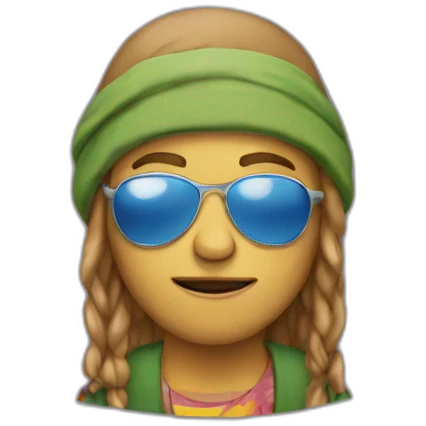 Protesting hippie emoji