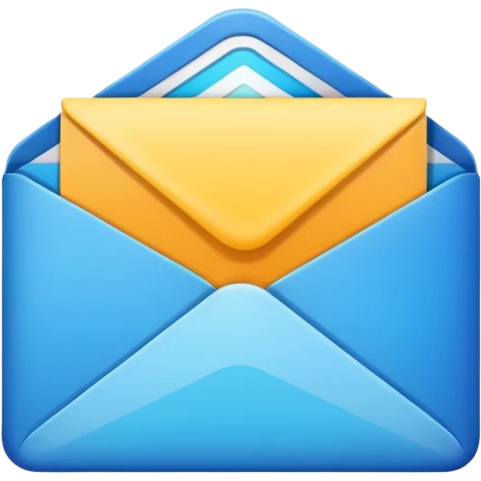 an email evelop with datas and charts around emoji