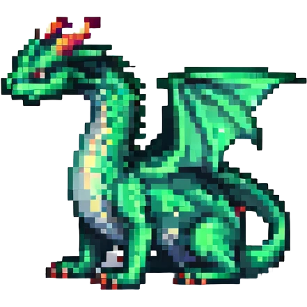 Skinny Green emerald Dragon  emoji