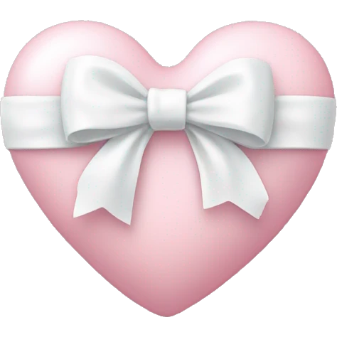 Pastel pink heart with white bow emoji