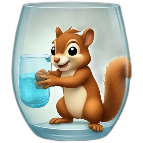 Squirrel with glass emoji