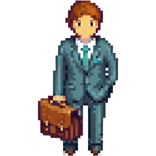A businessman in a crimson suit with a briefcase emoji